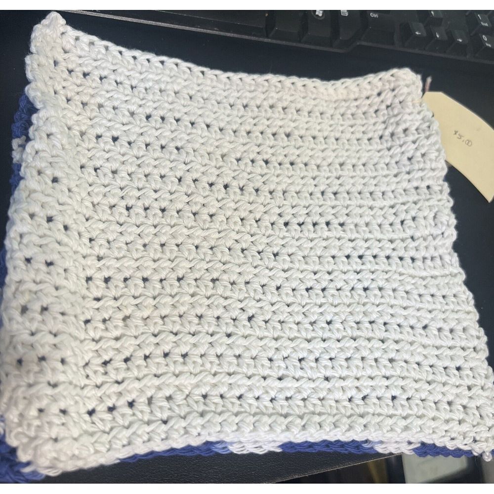 HANDMADE SET OF 2 CROCHET COTTON DISH CLOTHS OR WASH CLOTHS APPROX 8x10" *NEW*